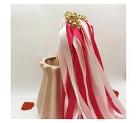 YDYAENIO Bâtons de banderoles de Mariage, 50 pièces, Baguette de Ruban tourbillonnant avec Cloches, décoration de Mariage sur pelouse, Accessoires de fête de Joyeux Anniversaire pour Mariage(Red)