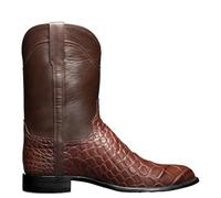 YDYAENIO bottes western cowboy Bottines classiques à motif Crocodile for hommes, chaussures de conception rétro, bottes Cowboy occidentales bout large, travail pointues for