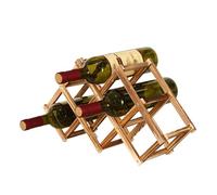 YDYAENIO Casier à vin Pliable en Bois for Bouteilles de Rouge, présentoir, Rangement, Armoire, Organiseur for Bar, 3, 6 ou 10(6 Bottles)
