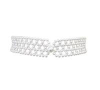 YDYAENIO Ceinture Corset élastique en Perles Blanches for Femmes, Ceinture de styliste for Robe, Cummerbunds Extensibles for Mariage Formel, Bal, Dîner, Fête(Type1)