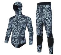 YDYAENIO combinaison de plongée 3.0MM Split plongée en apnée profonde natation à manches longues résistant au froid chaud élastique surf pêche(Color 1,XL)