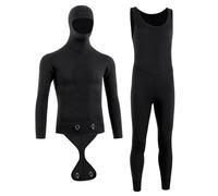 YDYAENIO combinaison de plongée Combinaison de plongée profonde for hommes, chaude, résistante au froid, 3~5MM, une pièce, motif Camouflage en apnée gratuit(5MM pure black,XXL)