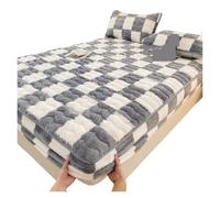 YDYAENIO Drap Housse Polaire Drap de lit épais for lit, Couleur Unie, Couvre-Matelas, Cheveux Longs, Polaire, draps-Housses en Peluche Douce(Grey,180x200x30cm)