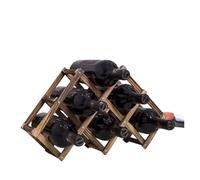 YDYAENIO Étagère à vin Pliable en Bois for 3/6/10 Bouteilles, Support de Rangement for Rouge(Carbonized Wood 6)