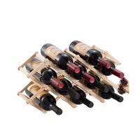 YDYAENIO Étagère à vin Pliable en Bois for 3/6/10 Bouteilles, Support de Rangement for Rouge(Original Wood 10)