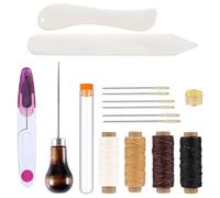 YDYAENIO Kit Reliure Livre Ensemble de plioirs à bords, règle, fil coudre, aiguilles, outils reliure main(15pcs)