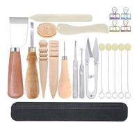 YDYAENIO Kit Reliure Livre Ensemble de plioirs à bords, règle, fil coudre, aiguilles, outils reliure main(25pcs)
