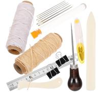 YDYAENIO Kit Reliure Livre Kit de 16 outils bricolage, aiguilles durables, tailles légères, parfait for le travail, les projets bracelets, kit reliure for débutants