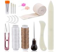 YDYAENIO Kit Reliure Livre Kit de reliure 24 pièces, fournitures avec plioirs, ruban, fil ciré, kit for débutants