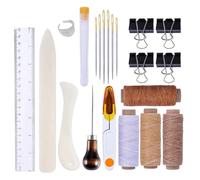 YDYAENIO Kit Reliure Livre Kit de reliure avec outils démarrage, aiguilles à gros chas, plioir os, rainurage du papier, fil ciré, poinçon for livres faire soi-même(ZF-HG-0021)