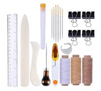 YDYAENIO Kit Reliure Livre Kit de reliure avec outils démarrage, plioir, rainurage du papier, fil ciré, poinçon, aiguilles à gros chas for livres faire soi-même(Type4)