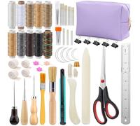 YDYAENIO Kit Reliure Livre Kit de reliure manuelle 59 pièces for débutants, avec 10 fils cirés et aiguilles à coudre for papier