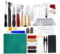 YDYAENIO Kit Reliure Livre Kit d'outils for le travail du cuir, couture à la main, poinçon, sculpture, rainurage, accessoires de, ensemble for faire soi-même(Type4)