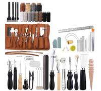 YDYAENIO Kit Reliure Livre Kit d'outils professionnels for l'artisanat du cuir, kit de réparation couture à la main, fil ciré, poinçon, sculpture, rainurage, ensemble bricolage