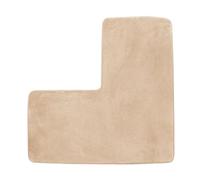 YDYAENIO Tapis de Bain en Forme L, Coton, Couleur Unie, Absorbant et antidérapant, décoration d'intérieur pour Douche carrée(Khaki 2)