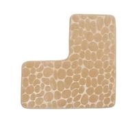 YDYAENIO Tapis de Salle Bain antidérapant en Forme L, Lavable Machine, Doux et Absorbant, idéal for Les Toilettes la Douche pour Douche carrée(Light Khaki)