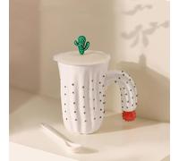 YDZYFFS 3D Tasse A Cafe - 350ML Verre A Eau - Mug, Tasses À Café Cactus, Verres, Tasse En Céramique 3D Mignonne, Tasse À Thé, Chope À Bière Offerte Au Petit Ami De Mon Père(White)