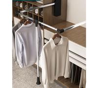 YDZYFFS Cintres - Tringle De Penderie, Barre De Penderie Coulissante en Acier À Double Rembourrage, Organisateur De Vêtements À Rabat avec Glissières Souples, Largeur Réglable(890-1210mm)