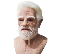 YDZYFFS Masque Halloween - Masque De Vieil Homme En Latex, Cheveux Blancs Ridés, Masques Horreur Realiste, Gros Nez, Beau Masques Réaliste, Taille Unique, Pour Cosplay, Costume, Accessoire De Cinéma