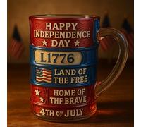 YDZYFFS Tasse A Cafe - Verre A Eau - Mug, Tasses À Café Du 4 Juillet, Tasse À Café Vintage 3D Pour Le Memorial Day, Chope À Bière Réutilisable, Verres Patriotiques