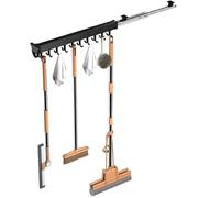 YDZYFFS Tringle De Penderie Extensible - 26-56CM Porte-Balai Et Serpillière Coulissant, Tringle De Placard Coulissante pour Penderie, Crochets De Rangement pour Garage(51cm/20.0inch)