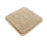 Yeaban Mini tapis de salle de bain en chenille épaisse, absorbant et lavable, antidérapant, pelucheux et doux pour salle de bain, douche, lavabo (crème ivoire)