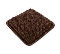 Yeaban Petit tapis de salle de bain en chenille absorbant et lavable, antidérapant, pelucheux et doux pour salle de bain, douche, lavabo (30,5 x 30,5 cm, marron)