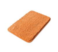 Yeaban Petit tapis de salle de bain en chenille épaisse, absorbant et lavable, antidérapant, pelucheux et doux pour salle de bain, douche, lavabo (orange)