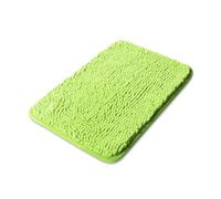 Yeaban Petit tapis de salle de bain en chenille épaisse, absorbant et lavable, antidérapant, pelucheux et doux pour salle de bain, douche, lavabo (vert pomme)