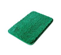 Yeaban Petit tapis de salle de bain en chenille épaisse, lavable et absorbant, antidérapant, pelucheux et doux, pour salle de bain, douche, lavabo (vert émeraude)