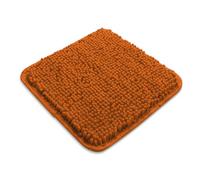 Yeaban Petits Tapis de Salle de Bain 30,5 cm x 30,5 cm - Tapis de Bain en Chenille Épais | Tapis de Bain Doux et Lavable Antidérapant, Tapis Moelleux pour Salle de Bain, Douche, Lavabo (Orange Brûlé)