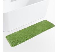Yeaban Tapis de salle de bain vert forêt - Tapis de bain chenille épais | Tapis de bain antidérapant, pelucheux et doux pour sol de salle de bain, douche, évier - 43,2 x 119,4 cm