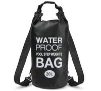 Yeabett Sac étanche étanche avec bandoulière réglable pour la natation, le camping, le kayak, la plage, Noir , 20L(1-Pack), Poches étanches