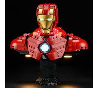 YEABRICKS LED Lumière pour Lego-76327 Super Heroes Buste d'Iron Man MK4 Modèle de Blocs de Construction (Ensemble Lego Non Inclus)