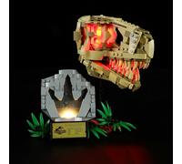 YEABRICKS Lumière pour Lego 76964 Jurassic World - Fossiles de dinosaures : tête T.-Rex modèle (kit Lego non inclus)