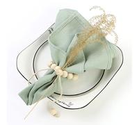 YEAG Lot de serviettes de table en coton vert sauge pour décoration de mariage, Pâques