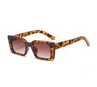 YEAG Lunettes de soleil carrées vintage femme designer rétro léopard lunettes de soleil femme dégradé rectangle nuances Oculos, Léopard Double Marron, other