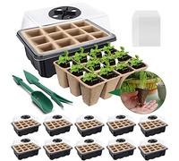 YeahBoom 10 Pièces Mini Serre pour Plantes,120 Trous Bac à Semis Pot,Boîte de Culture avec Couvercle et Ventilation Durables,Plateaux de semis Kit de démarrage,Plateau de Semis Hydratant