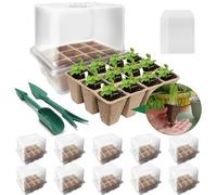 YeahBoom 10 Pièces Mini Serre pour Plantes,120 Trous Bac à Semis Pot,Boîte de Culture avec Couvercle et Ventilation Durables,Plateaux de semis Kit de démarrage,Plateau de Semis Hydratant