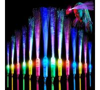 YeahBoom 12 pièces bâton Lumineux en Fibre de Verre,Bâtons Lumineux LED Glow in The Darkness Stick Accessoires de fête,Bâton Lumineux en Fibre de Verre pour Enfants Noël,fête,Concert,Mariage