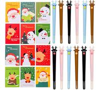 YeahBoom 24 Pack Christmas Mini Notepad for Kids,12 Stylos à Encre gel de Noël,12 Bloc Note,Ensemble de Stylos à Ggel,Carnets de poche,Cadeaux de Noël,Cadeaux de Bureau