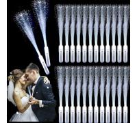 YeahBoom 24 pièces bâton Lumineux en Fibre de Verre,Bâtons Lumineux LED Glow in The Darkness Stick Accessoires de fête,Bâton Lumineux en Fibre de Verre pour Enfants Noël,fête,Concert,Mariage