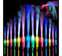 YeahBoom 24 pièces bâton Lumineux en Fibre de Verre,Bâtons Lumineux LED Glow in The Darkness Stick Accessoires de fête,Bâton Lumineux en Fibre de Verre pour Enfants Noël,fête,Concert,Mariage