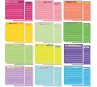 YeahBoom 24 Pièces Notes Autocollantes,720 Feuilles Couleur Notes Adhésives,Notes Autocollantes Colorées avec Lignes,Feuilles Notes Autocollantes Pour Book Etudiants Lecture Bureau