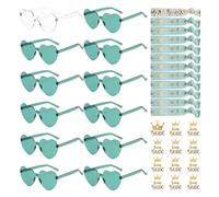 YeahBoom 36 Pièces Lunettes en Forme de Coeur Bracelets Team Bride Autocollants Kit,Lunettes Evjf 12 Paires,Bracelets Team Bride Lunette,Accessoire de Costume pour DéCoration de Mariage