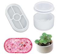 YeahBoom 3PCS Moules en Résine Vase,Moule Vase Resine Epoxy,Moule Silicone Vase Resin Mold,Moules à Fleurs pour la Fabrication de Porte-Plumes, de vases et d'ornements décoratifs
