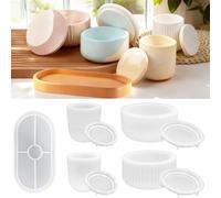YeahBoom 5PCS Moules en Résine Vase,Moule Vase Resine Epoxy,Moule Silicone Vase Resin Mold,Moules à Fleurs pour la Fabrication de Porte-Plumes, de vases et d'ornements décoratifs