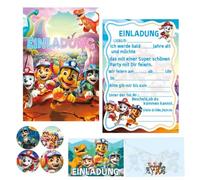 YeahBoom Carte Invitation Anniversaire, 12 Allemand Invitations de Anniversaires Fête d’enfants, 12pcs Enveloppes, 12pcs Autocollant, Cartes d'invitation pour fête d'anniversaire à thème (Style 3)