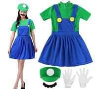 YeahBoom Costume Mario et Luigi pour adultes et enfants - Tenue Bros pour Halloween et carnaval