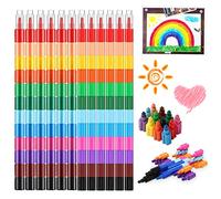 YeahBoom Crayons de cire multicolores, 12 empilables, 2 mm et plus, unisexe, enfants